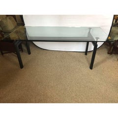 Corbusier Large Glass Top Console or Desk