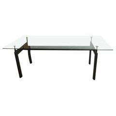 Corbusier Large Glass Top Console or Desk