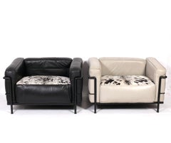 Corbusier Perriand Jeanneret LC-3 Lounge Chairs for Cassina