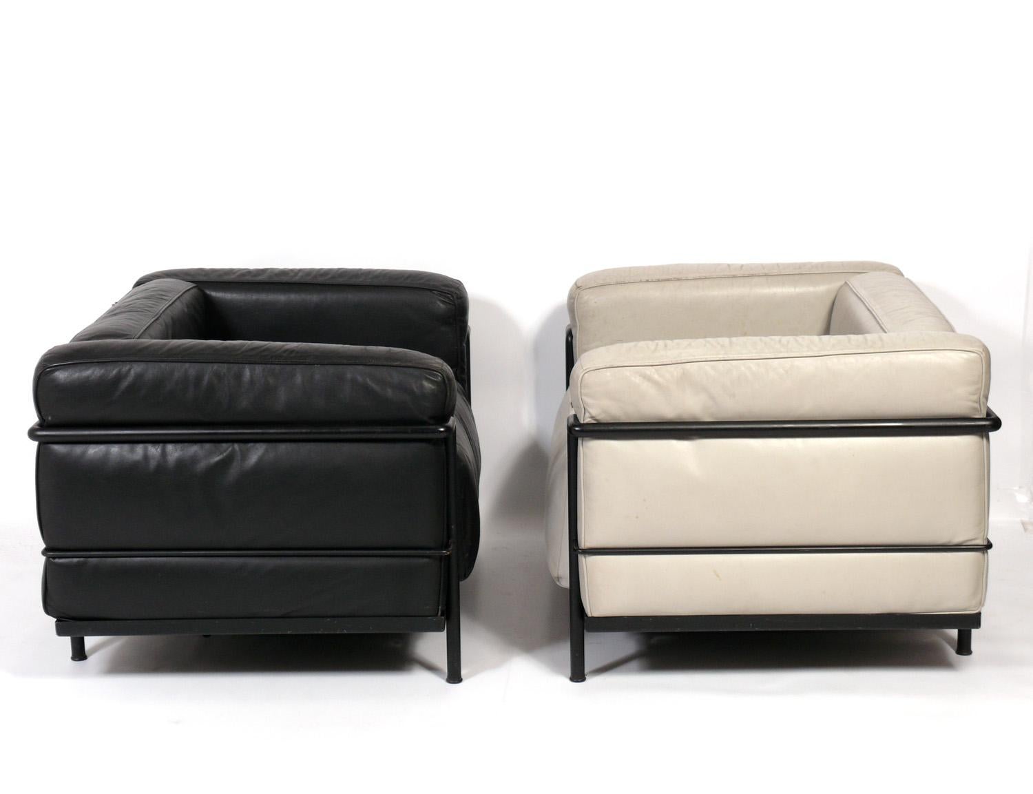 Art Deco Corbusier Perriand Jeanneret LC-3 Lounge Chairs for Cassina