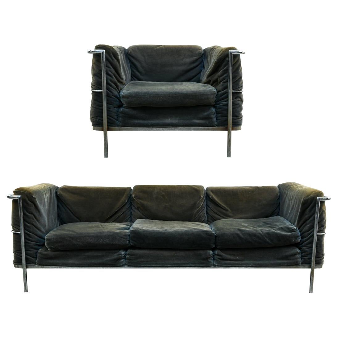 Corbusier Style Sofa and Chair