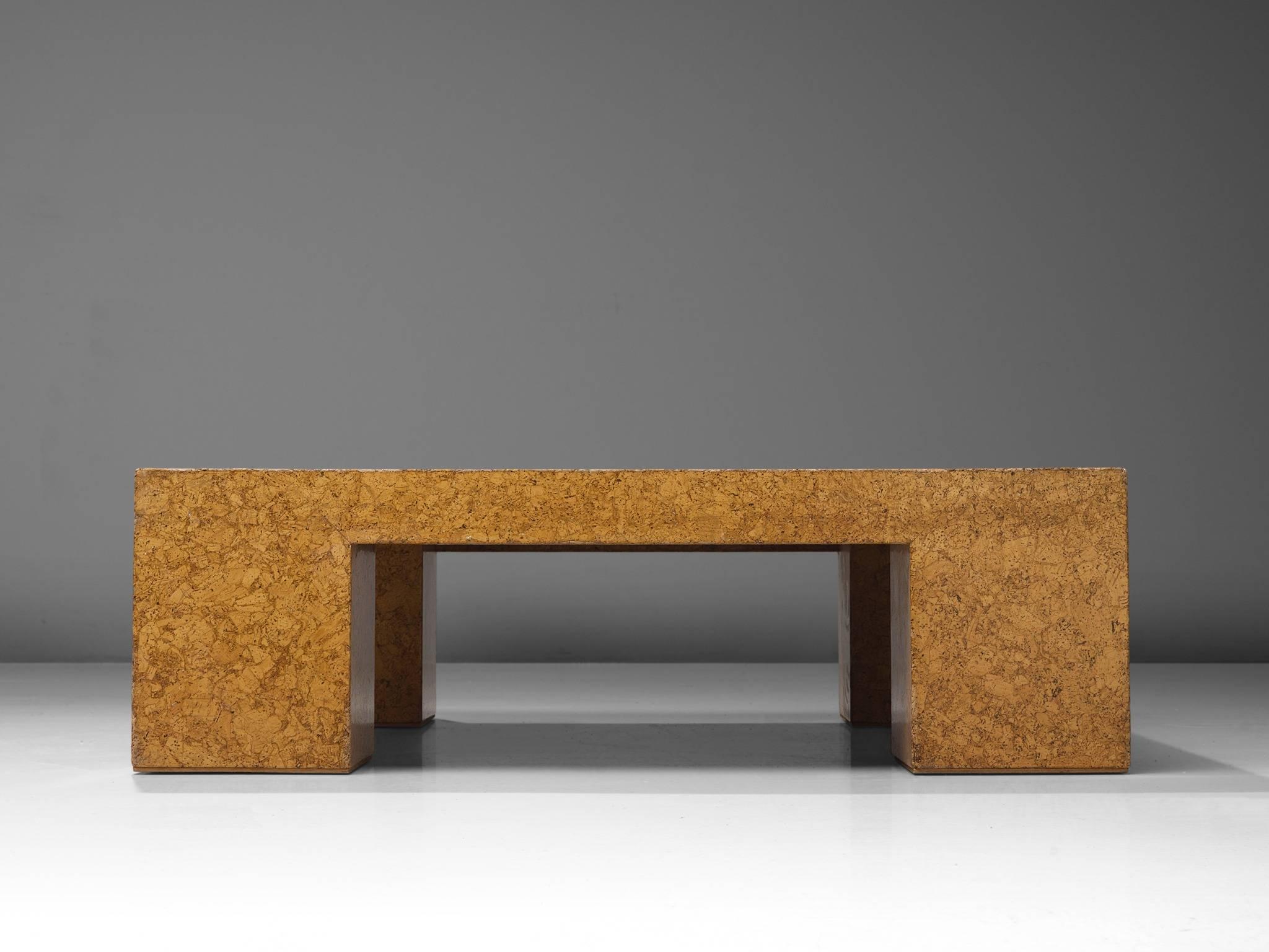 Post-Modern Corck Coffee Table by Jan de Smedt, circa 1970