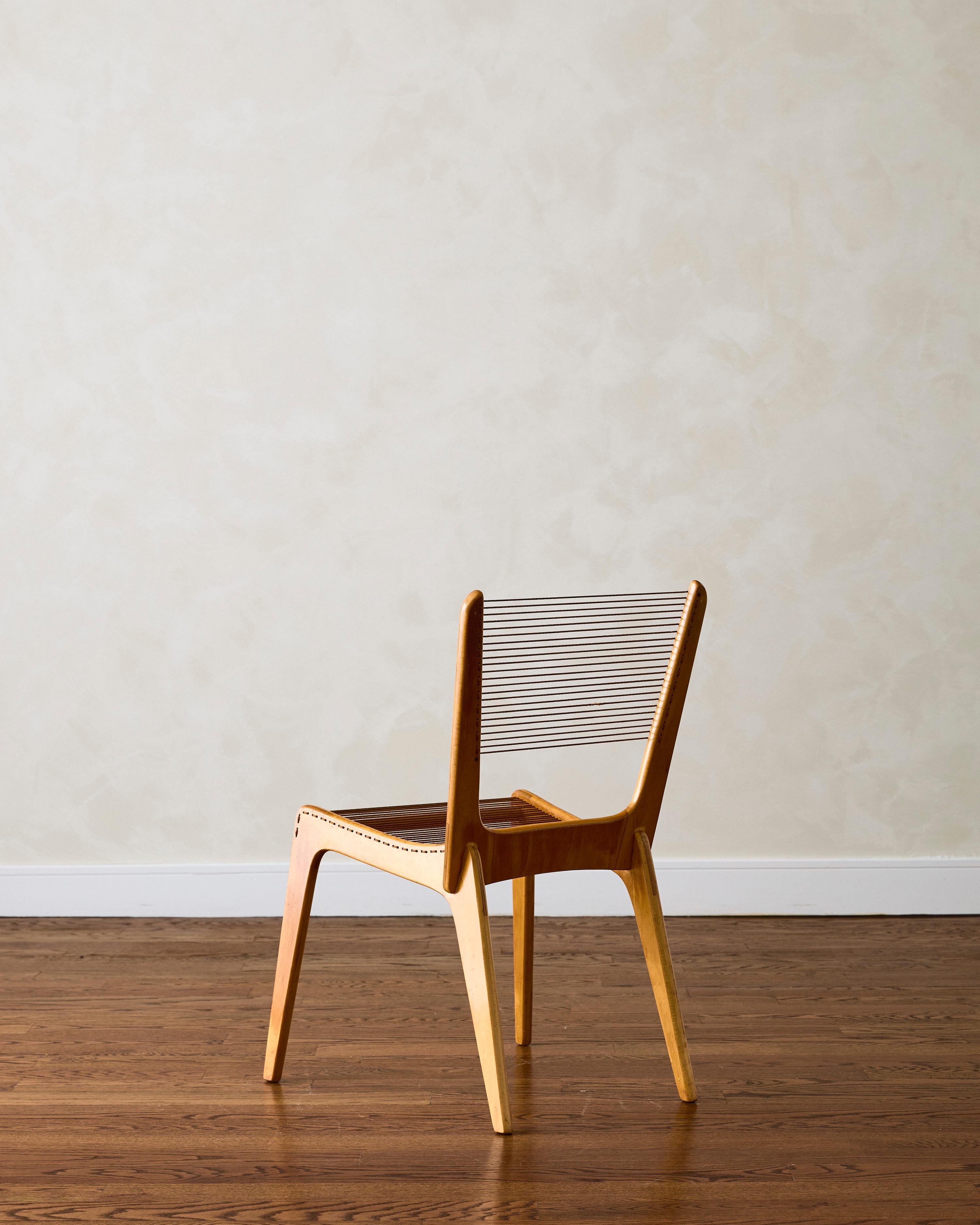 Mid-Century Modern Chaise en cordon de Jacques Guillon C. 1953 en vente