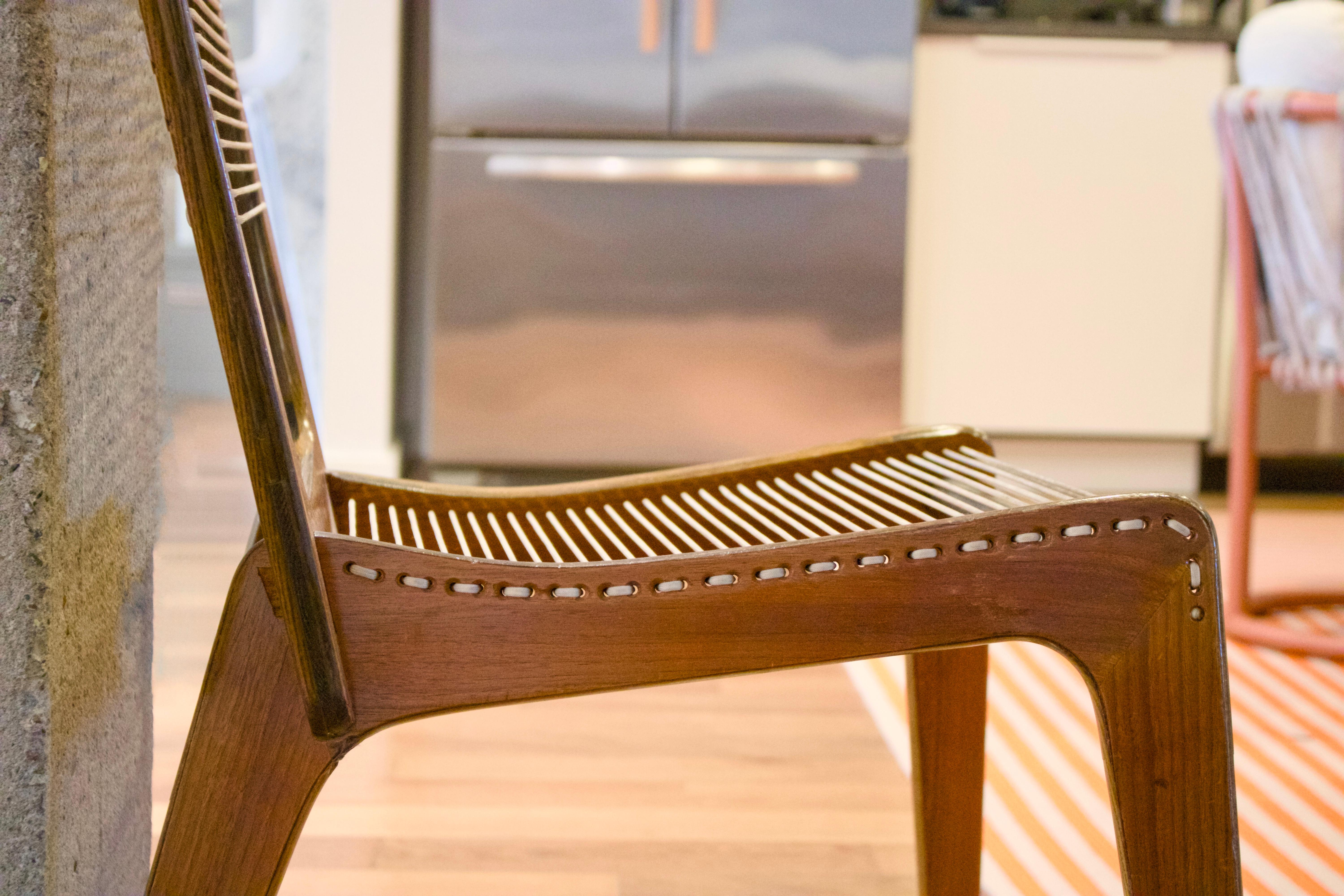 Nylon Cord Chair by Jacques Guillon, set of two For Sale