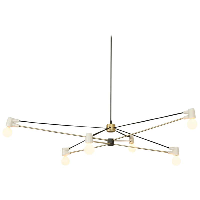 Large Architectural Chandelier in Solid Brass by Thomas Hayes Studio ...