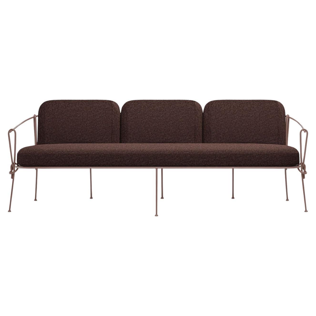 CORDA 3-Seater Brown Iron Outdoor Sofa by Zanellato&Bortotto