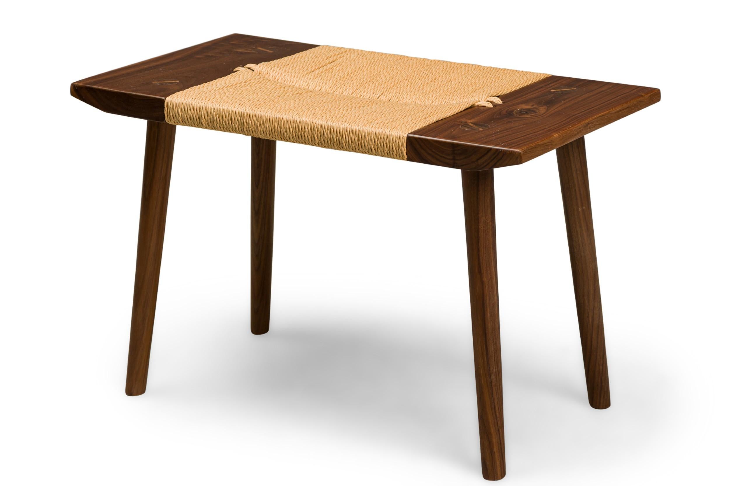 Scandinavian Modern Corda Bench / Footstool (Natural Papercord) by Newel Modern For Sale