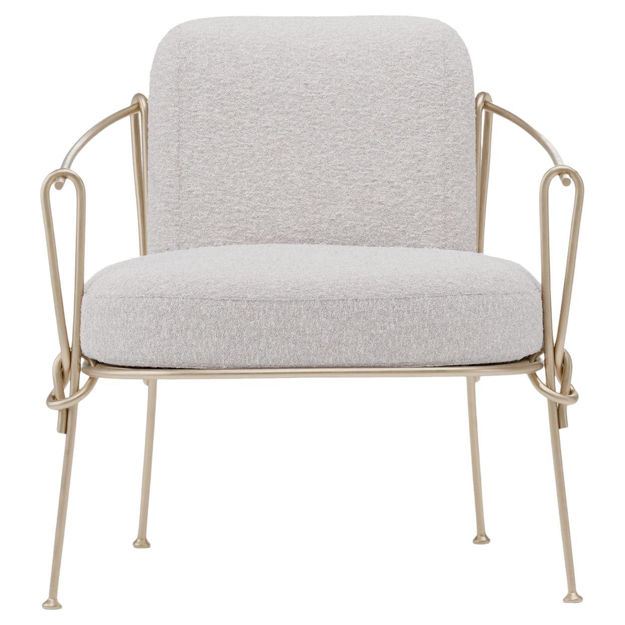 Corda Champagne Iron Outdoor Armchair by Zanellato&Bortotto For Sale