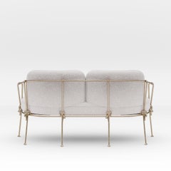 Corda Two-Seat Champagne Iron Outdoor Sofa by Zanellato&Bortotto