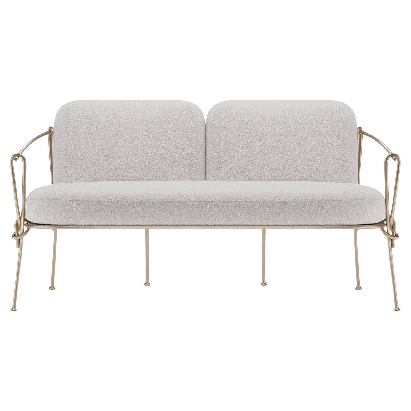 Corda Two-Seat Champagne Iron Outdoor Sofa by Zanellato&Bortotto