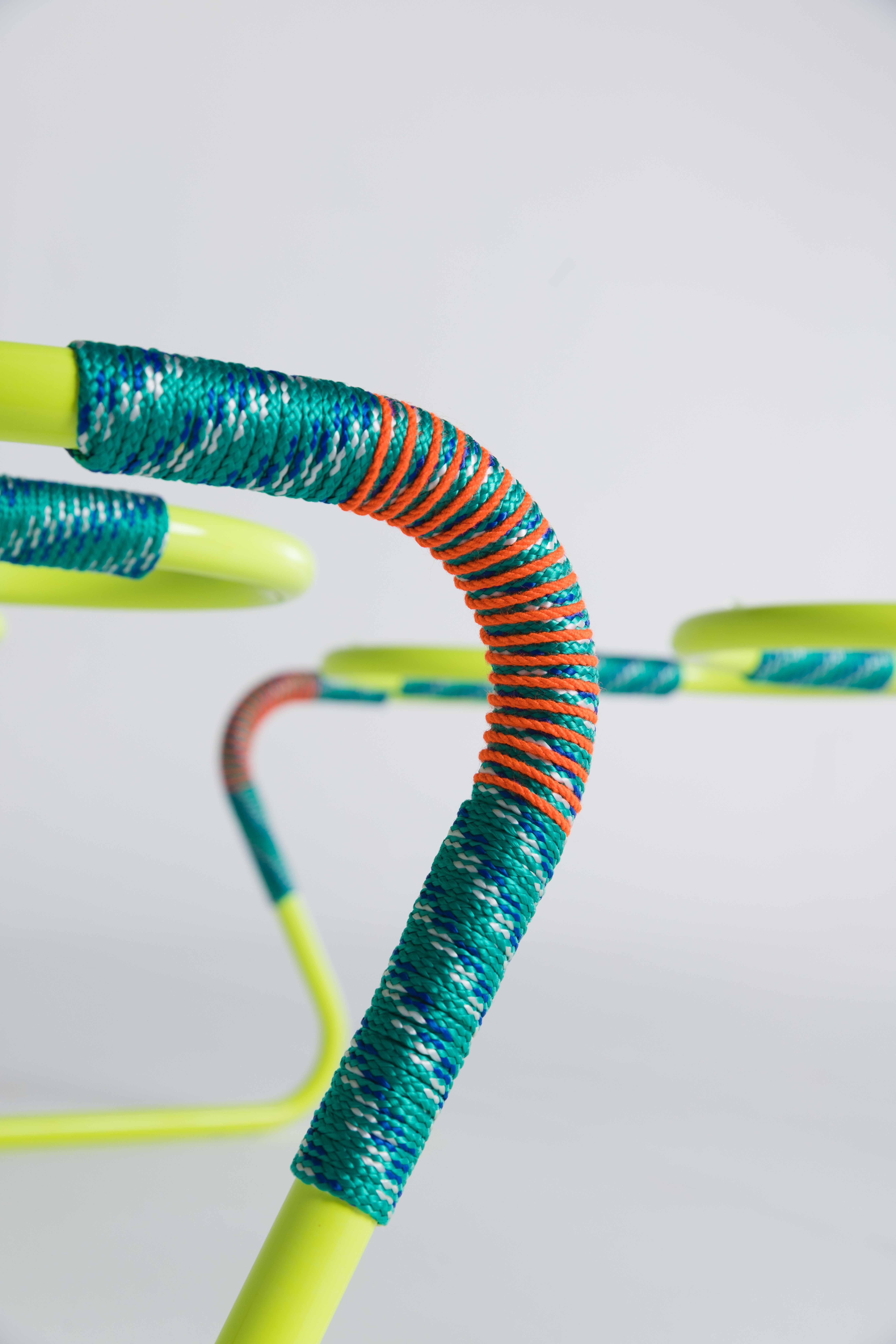 Contemporary Cordage Multicolored Sculptural & Functional Coffee Table by Laura Casañas Maya For Sale