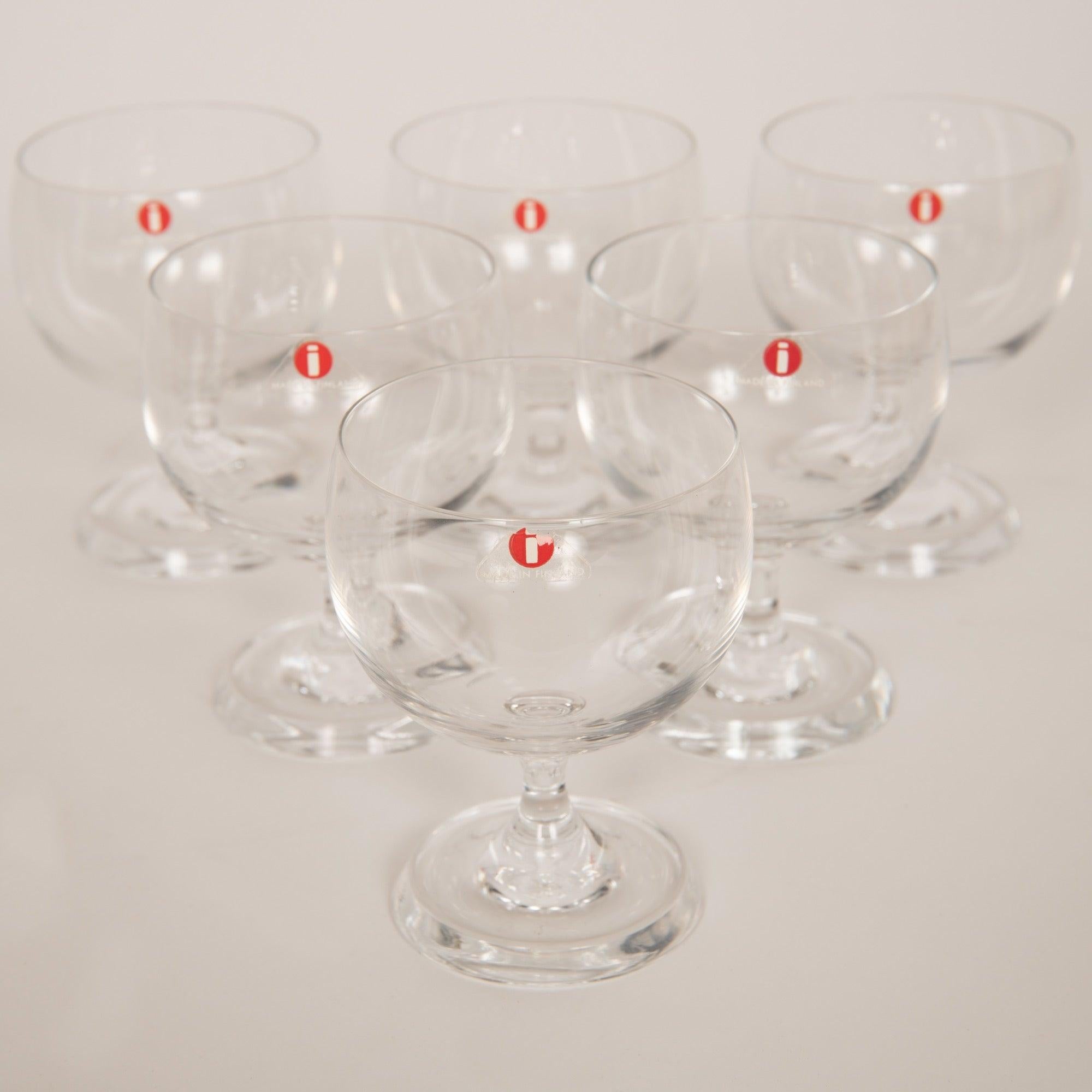 A lovely set of six (6) cordial glasses in original packaging. Made in Finland