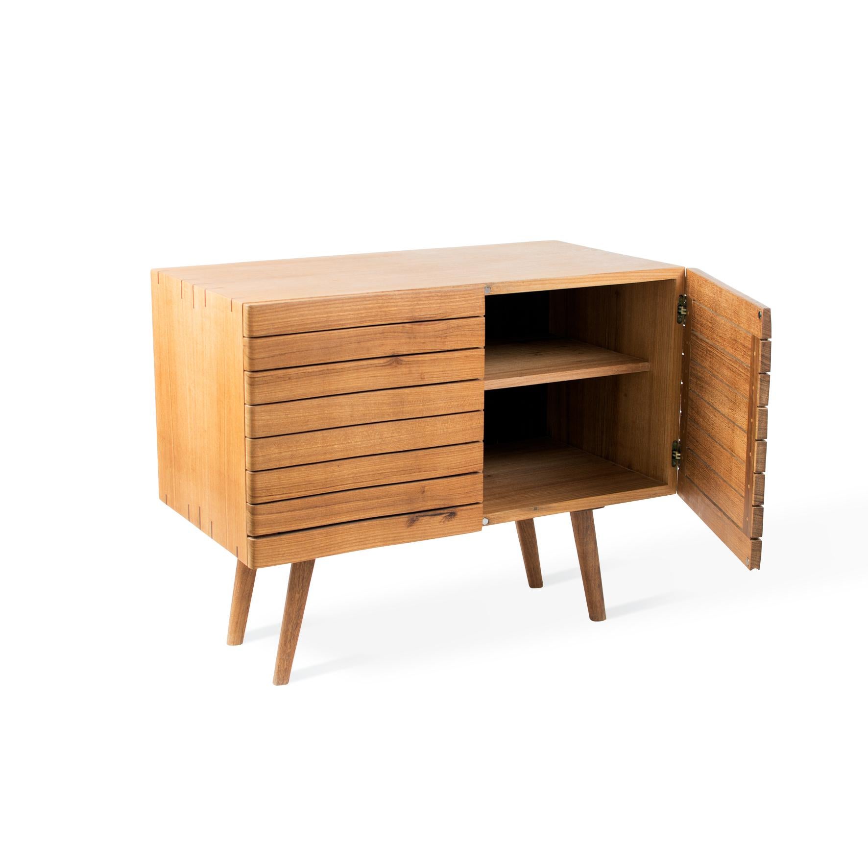 Contemporary 'Cordilheira' Mid-Century Modern Cabinet in Brazilian Hardwood by Knót Artesanal For Sale