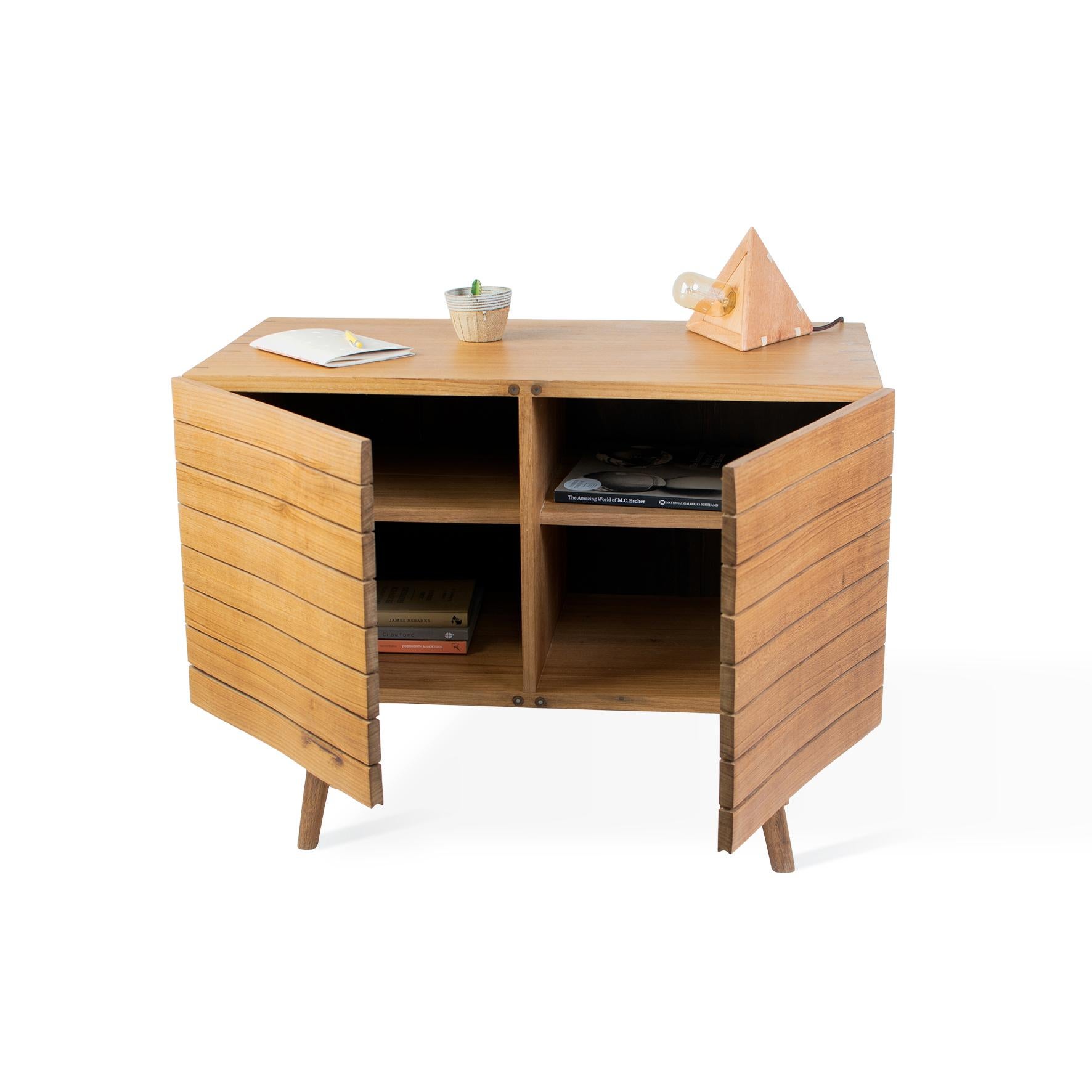 Wood 'Cordilheira' Mid-Century Modern Cabinet in Brazilian Hardwood by Knót Artesanal For Sale