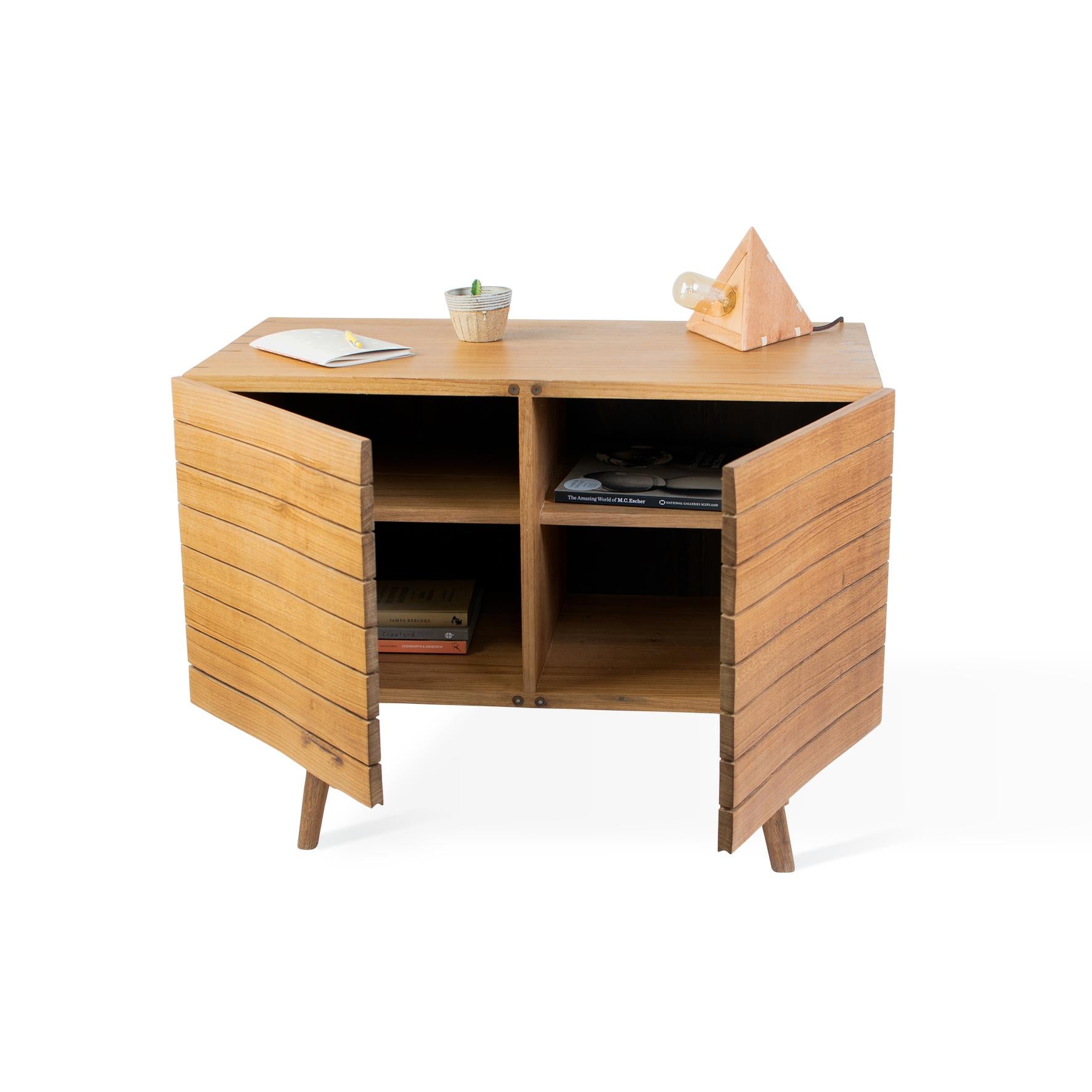 Wood 'Cordilheira' Mid-Century Modern Cabinet in Brazilian Hardwood by Knót Artesanal For Sale