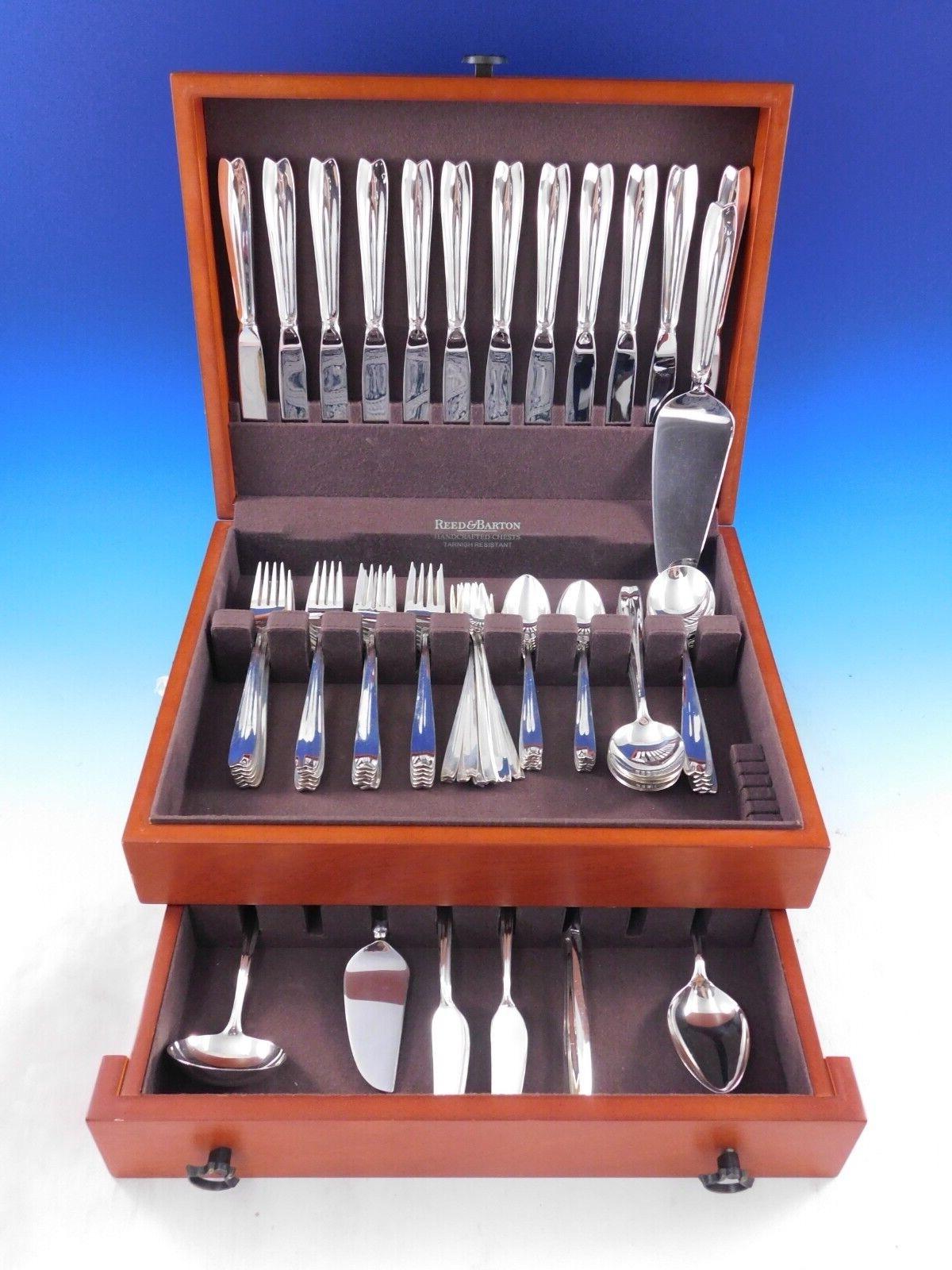 Cordis by Tiffany Sterling Silver Flatware Set for 12 Service 89 pcs Modern For Sale 5