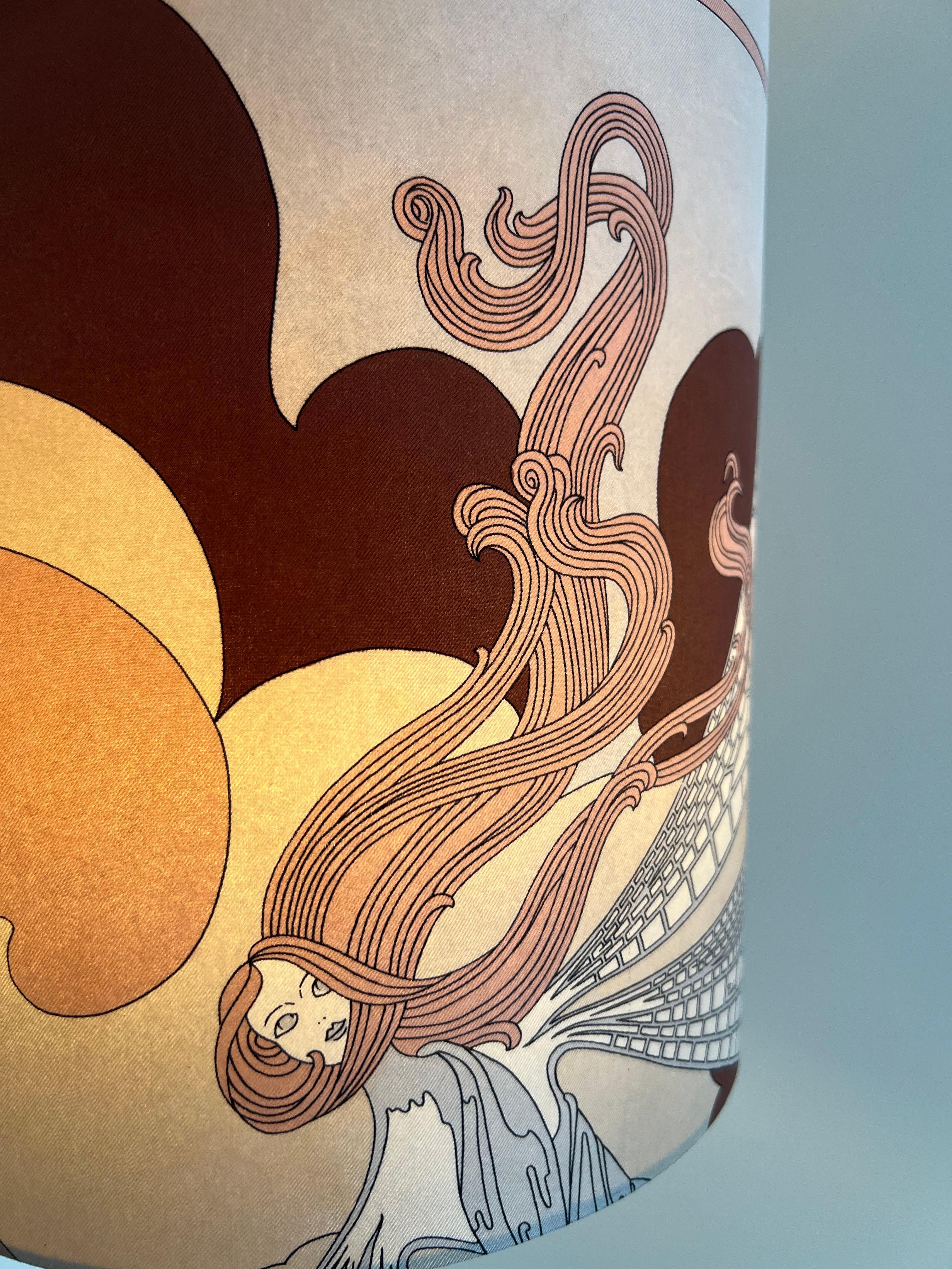 International Style Lampada da tavolo a batteria JB Saint Louis  Con paralume in seta Vintage Pucci Col. MOP in vendita