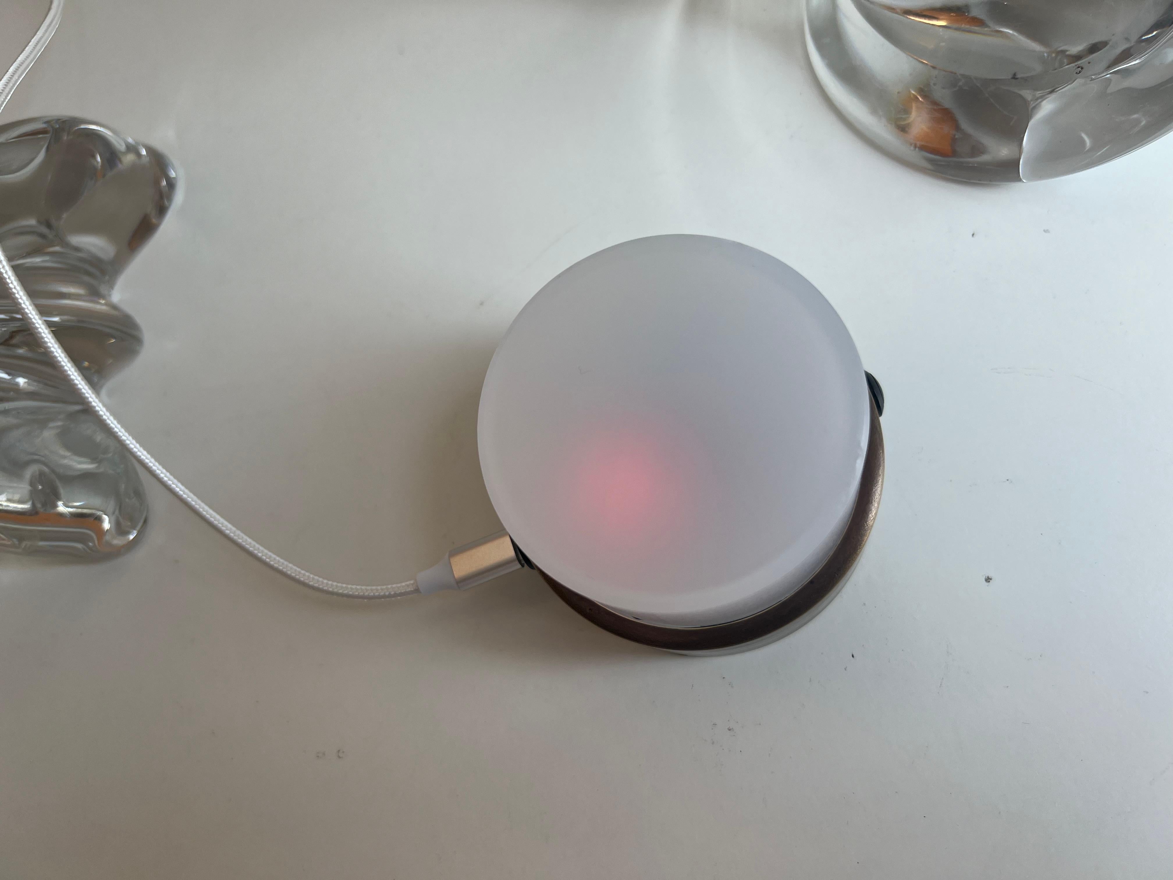 Lampada da tavolo Saint Louis a batteria con paralume in seta Pucci vintage Col. MOP in vendita 1