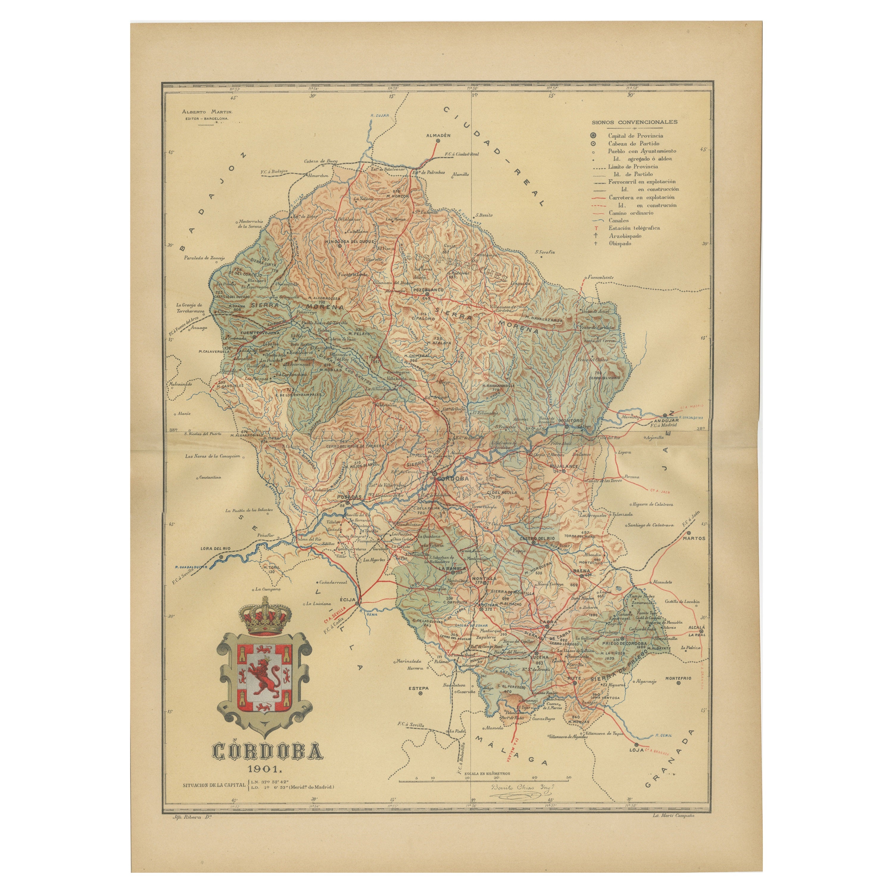 Córdoba 1901: Un Viaje Cartográfico por el Corazón de Andalucía en España