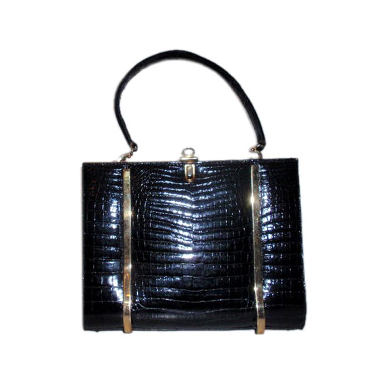 Cordoba Alligator Handbag, Circa 1960's For Sale