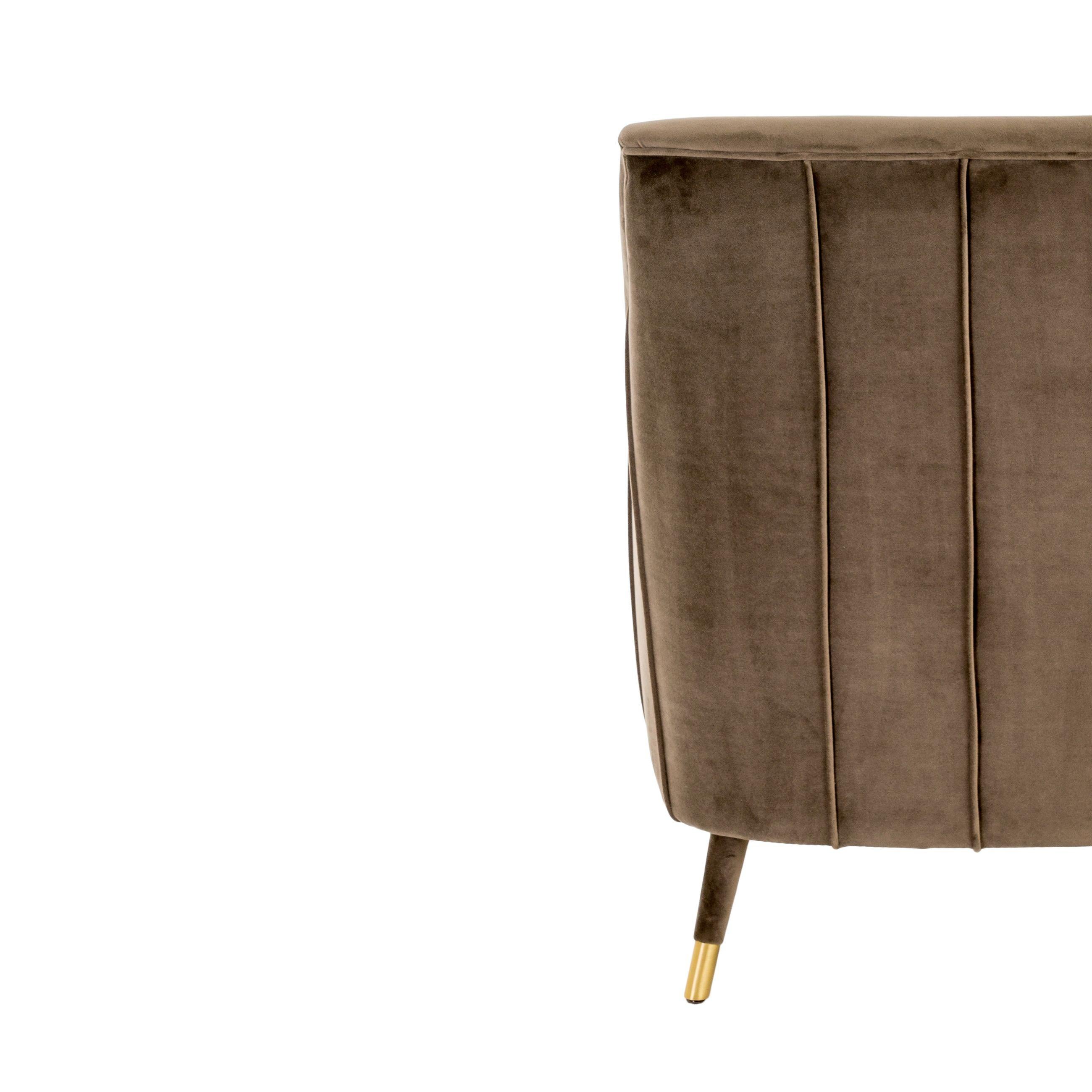 XXIe siècle et contemporain Fauteuil CORDOBA avec embouts en laiton antique en vente