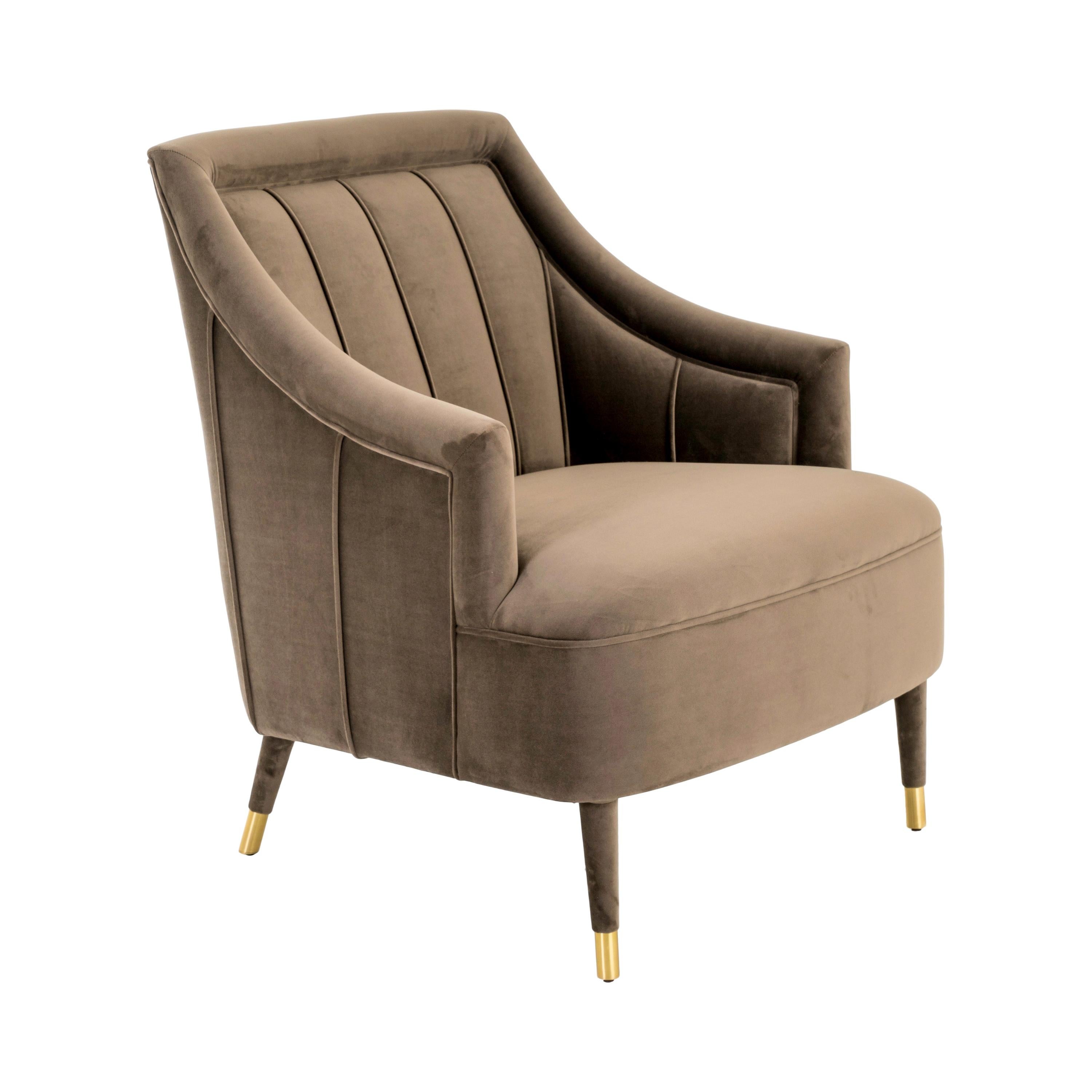 CORDOBA Armchair with Antique Brass Tips