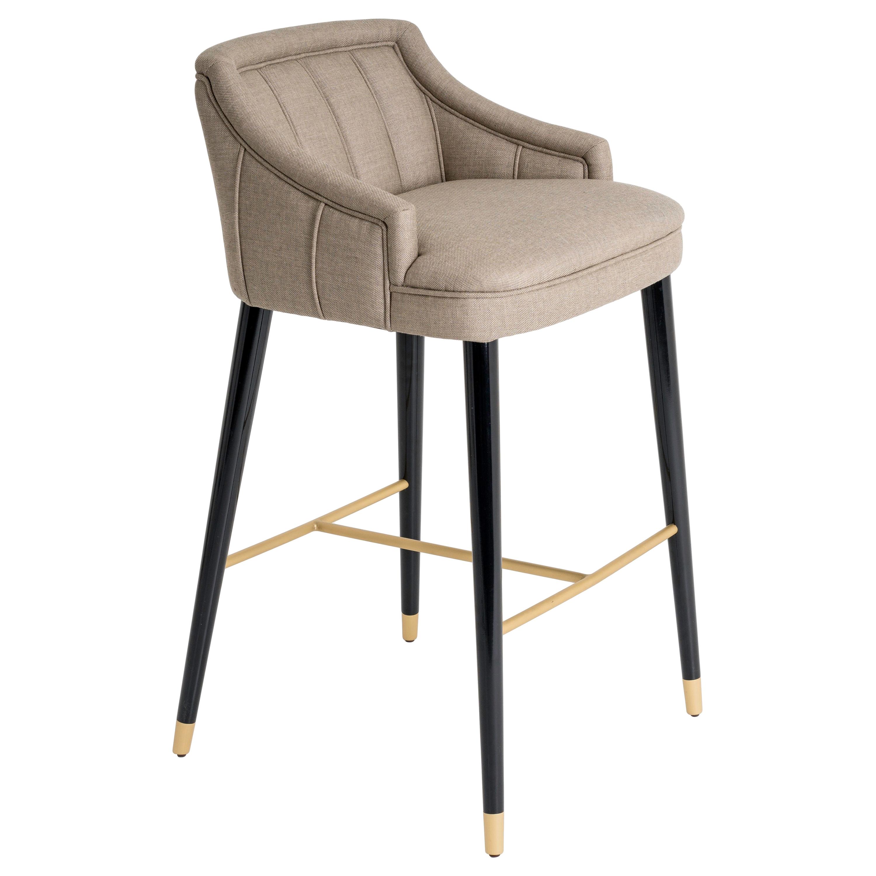 CORDOBA Bar Stool with Tips and Rest Feet in Brass