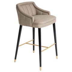 Cordoba Bar Stool with Tips and Rest Feet in Brass