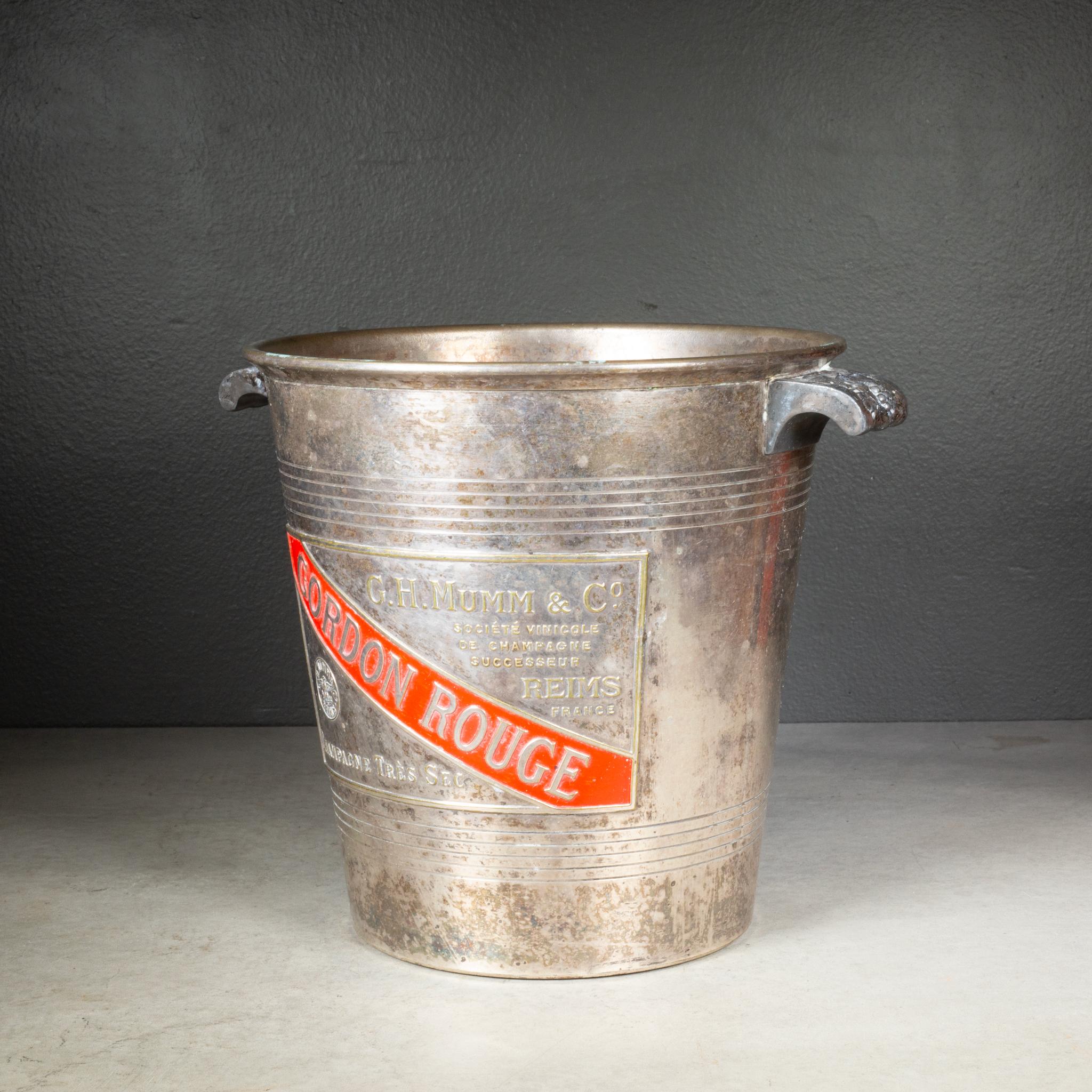 Cordon Rouge French Mumm Champagne Bucket c.1945-1960 Art Decó en venta