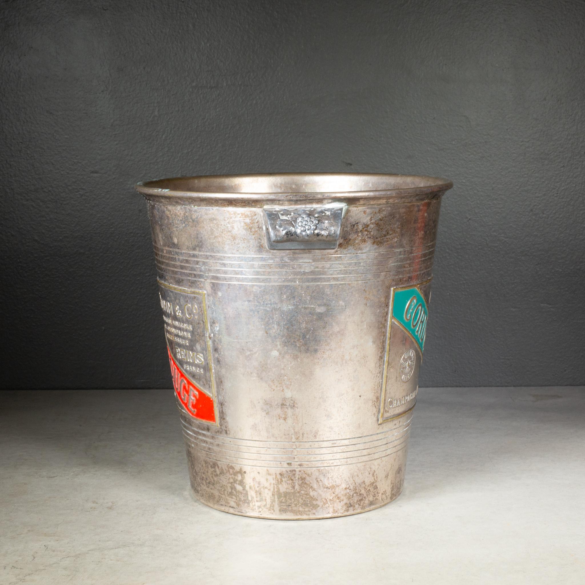 Cordon Rouge French Mumm Champagne Bucket c.1945-1960 en Bueno estado para la venta en San Francisco, CA