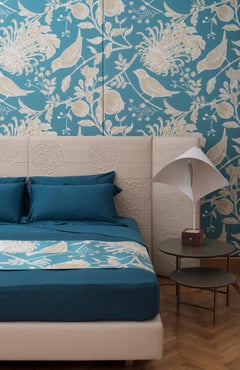 "Cordonetto" Green Linen Bed Set