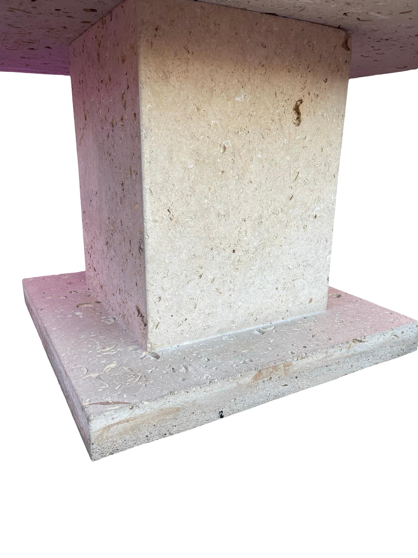 Mid-Century Modern Cordova shell limestone dining table, mid 20th century