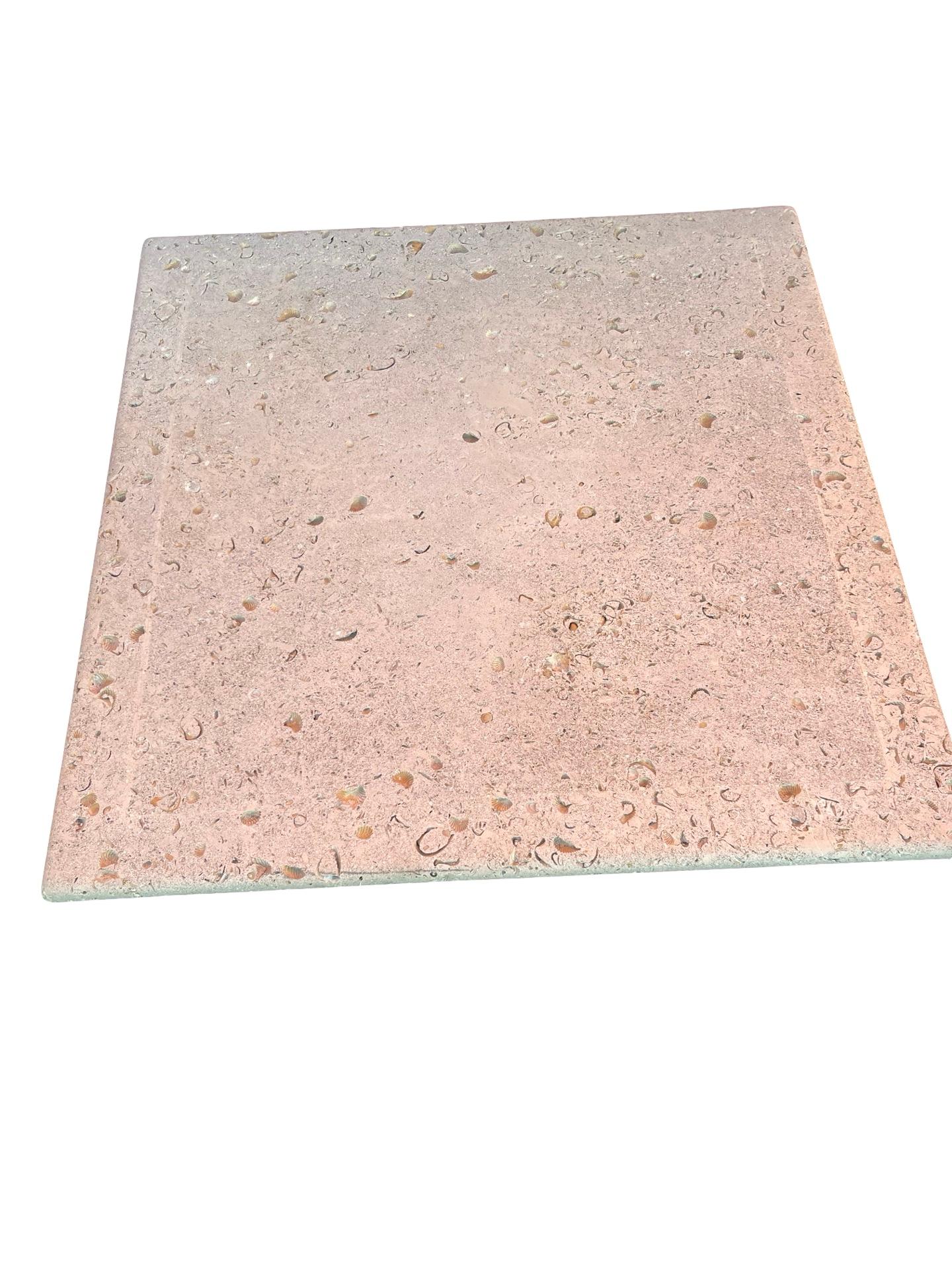 Cordova shell limestone dining table, mid 20th century In Good Condition In Pasadena, CA