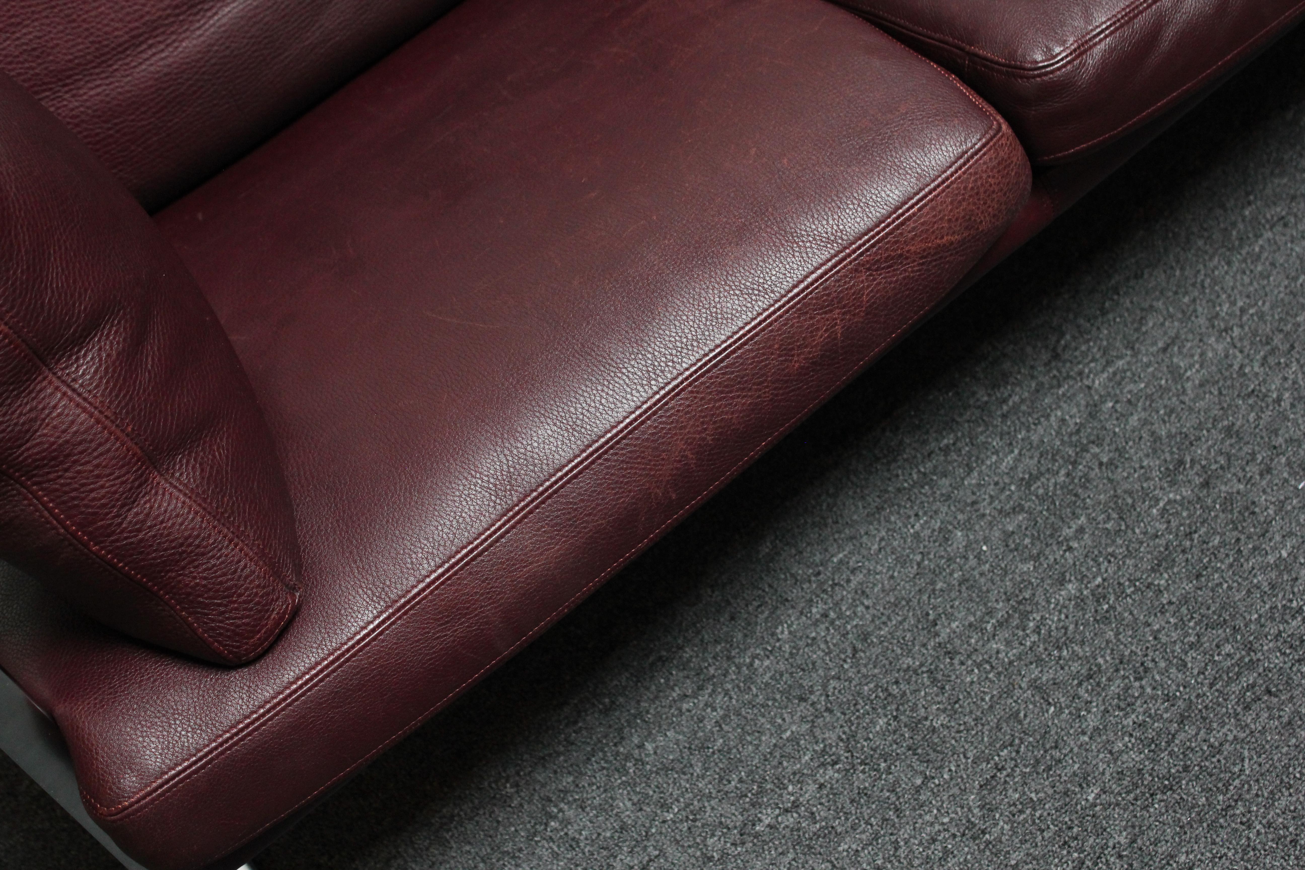 Divano in pelle cordovana e acciaio cromato di Preben Fabricius per Walter Knoll in vendita 7