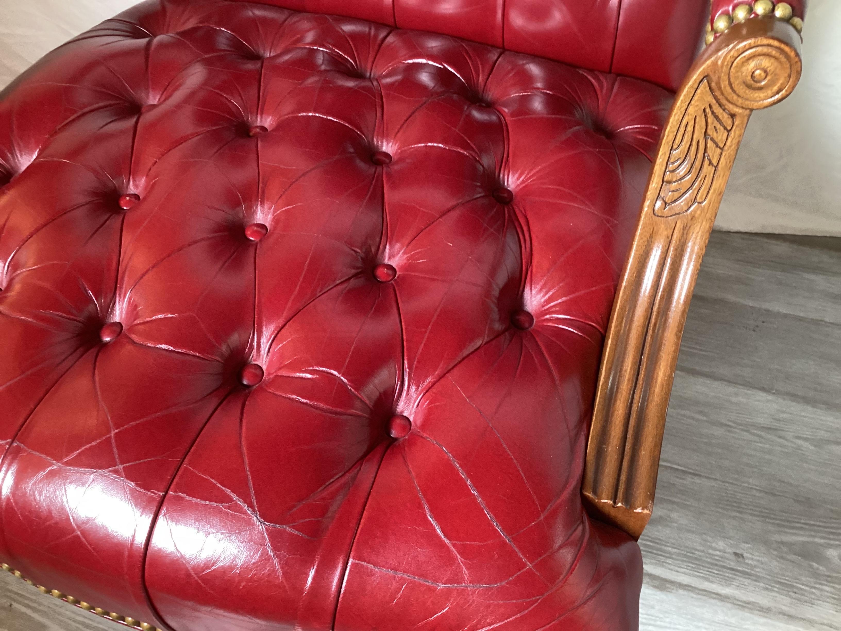 Silla de oficina de piel cordobesa acolchada by Hancock & Moore en Bueno estado para la venta en Lambertville, NJ