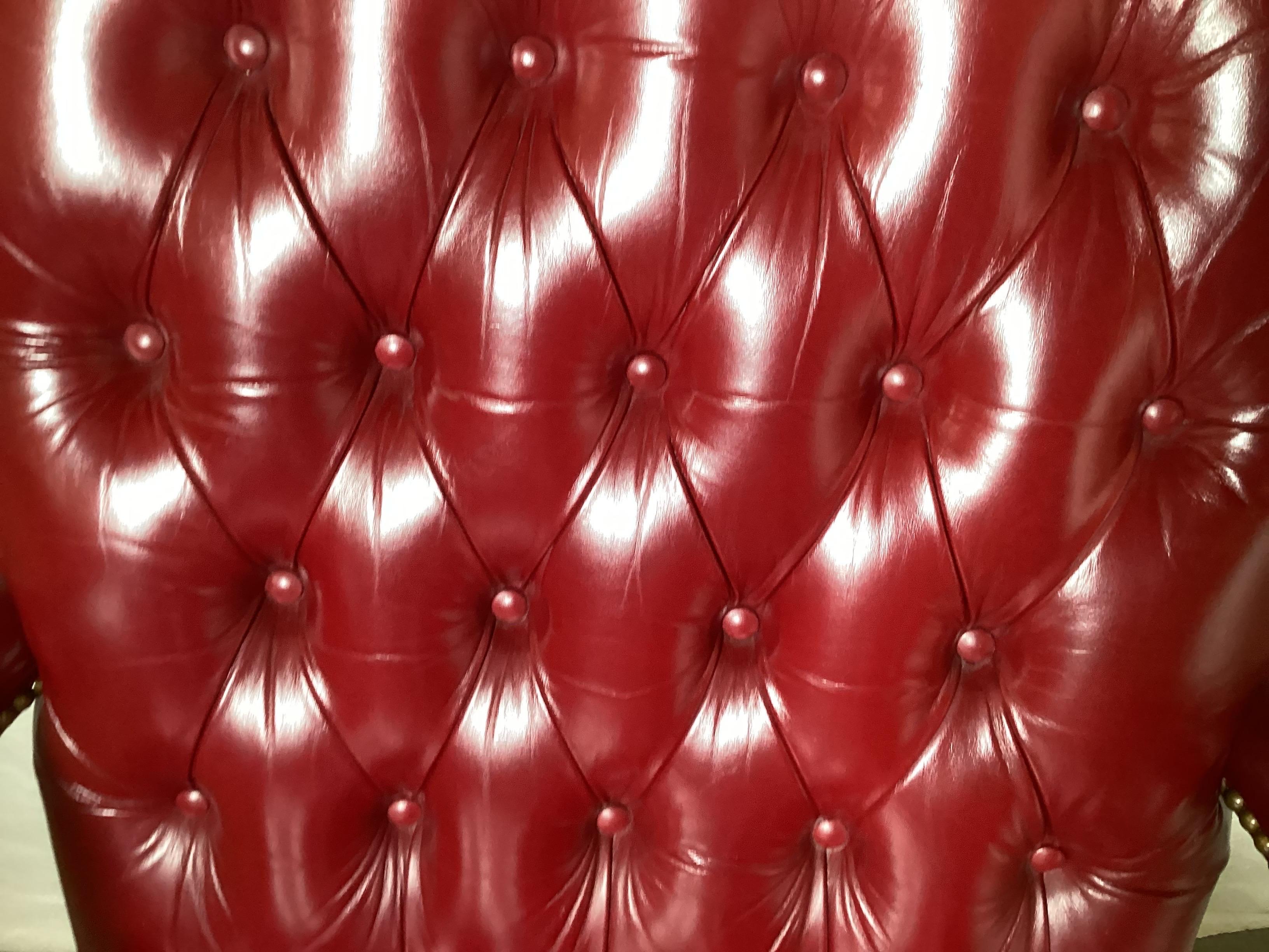 Silla de oficina de piel cordobesa acolchada by Hancock & Moore siglo XX en venta