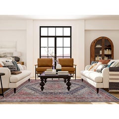 Cordovan Red Vintage Persian Moud Geometric Design Pure Wool Hand Knotted Rug