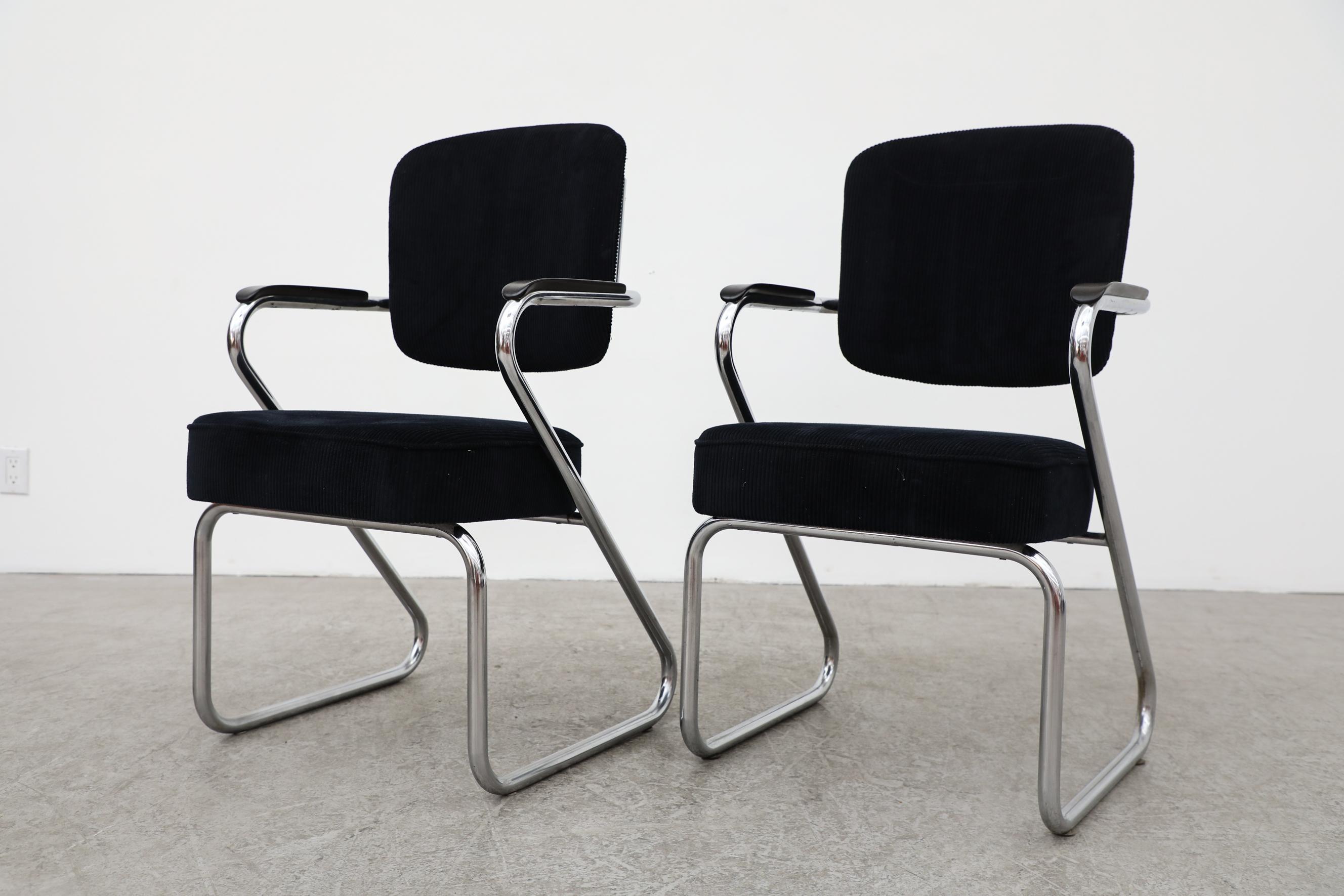 Corduroy Chairs by Paul Schuitema for Fana Metaal Rotterdam, 1950s For Sale 1