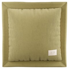 Corduroy Lima Square Throw Pillow, Mid Century Modern Green Cushion
