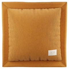 Corduroy Mostaza Square Throw Pillow, Mid-Century Modern Yellow Cushion