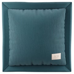 Corduroy Navy Square Throw Pillow, Mid-Century Modern Blue Cushion