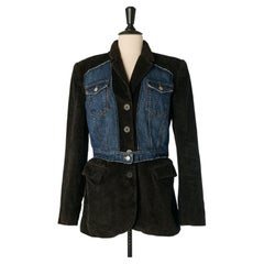 Corduroy single breasted jacket with denim inset JEAN-PAUL GAULTIER JEANS