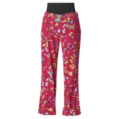 Pantaloni in velluto a coste con stampa di farfalle e fondo risvoltato D&G by DOLCE & Gabbana