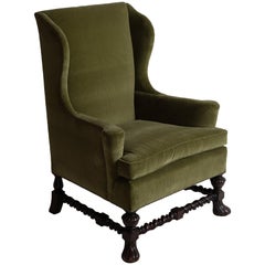 Corduroy Wing Chair:: England:: um 1840
