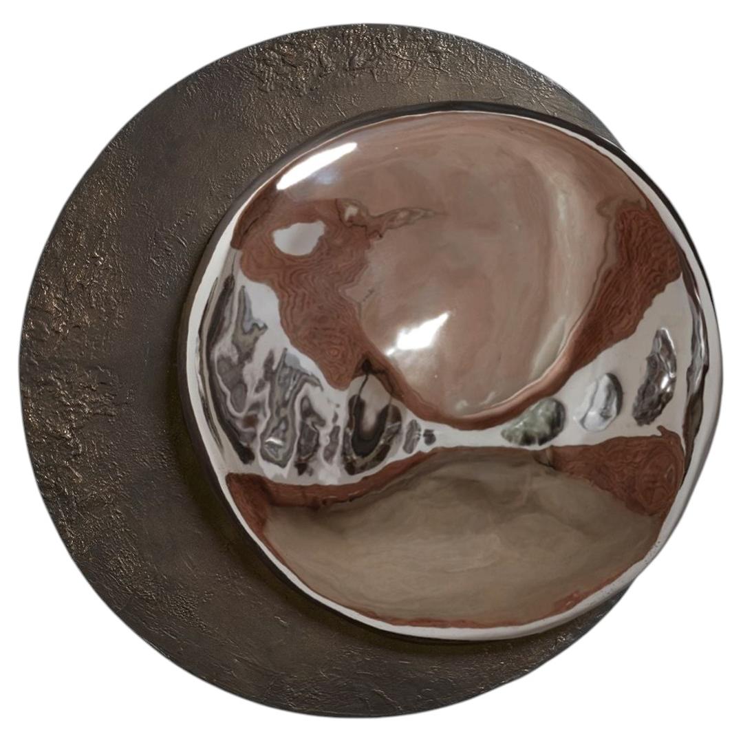Core 110 Unique Round Wall Mirror in Plated Cast Aluminum by Studio Ayse Demir en vente