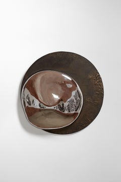 Core 92 Unique Round Wall Mirror in Plated Cast Aluminum by Studio Ayse Demir