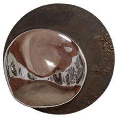 Core 92 Unique Round Wall Mirror in Plated Cast Aluminum by Studio Ayse Demir