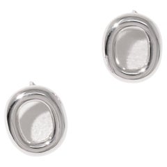 Core Loop Earrings in 925 Sterling Silver & Clear Air Stone by CLED