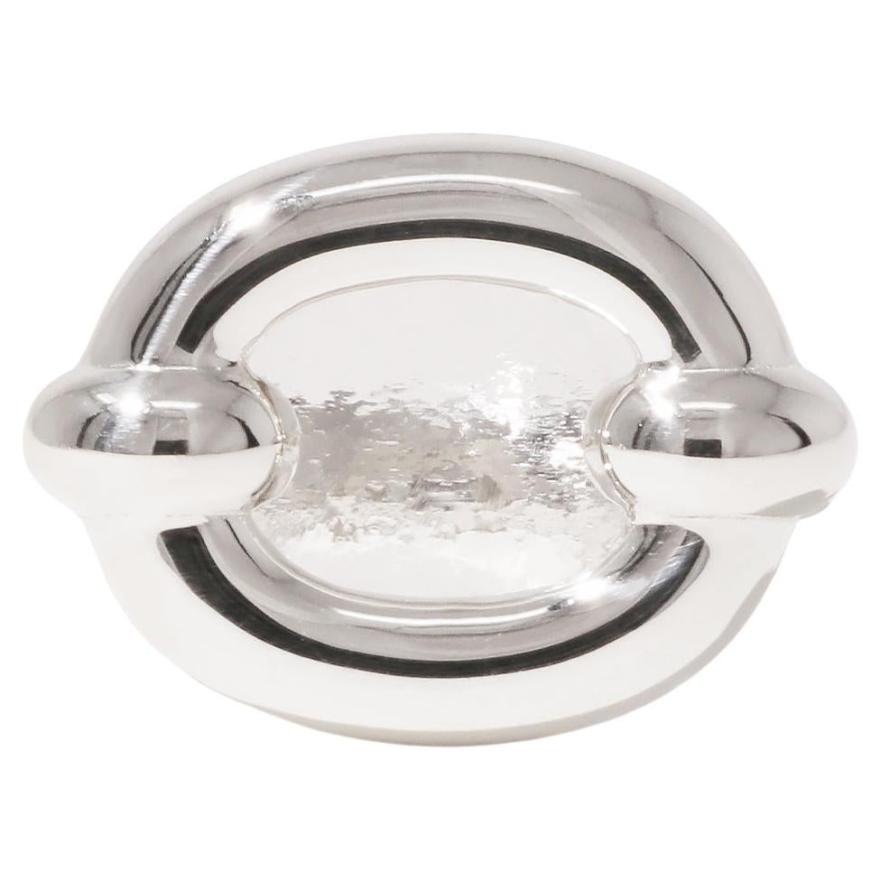 Ring mit Looping aus 925 Sterling Silber und klarem A. Stone von CLED im Angebot