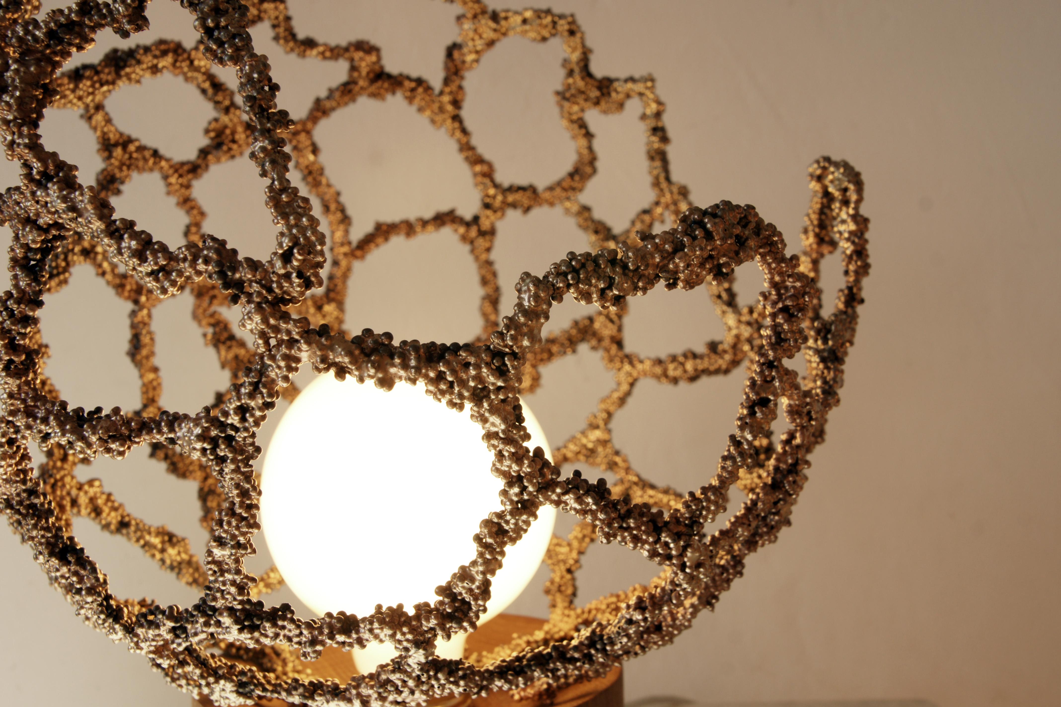 Brass Core Table Light by Johannes Hemann For Sale